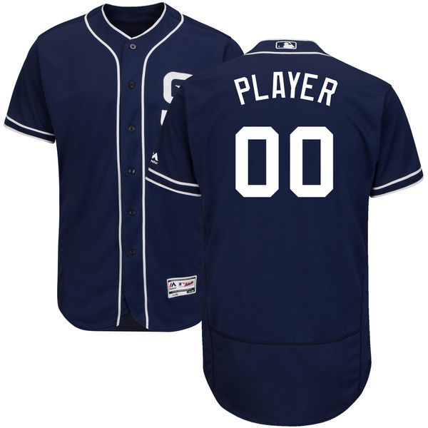Men San Diego Padres Majestic Navy Blue Alternate Flex Base Authentic Collection Custom MLB Jersey